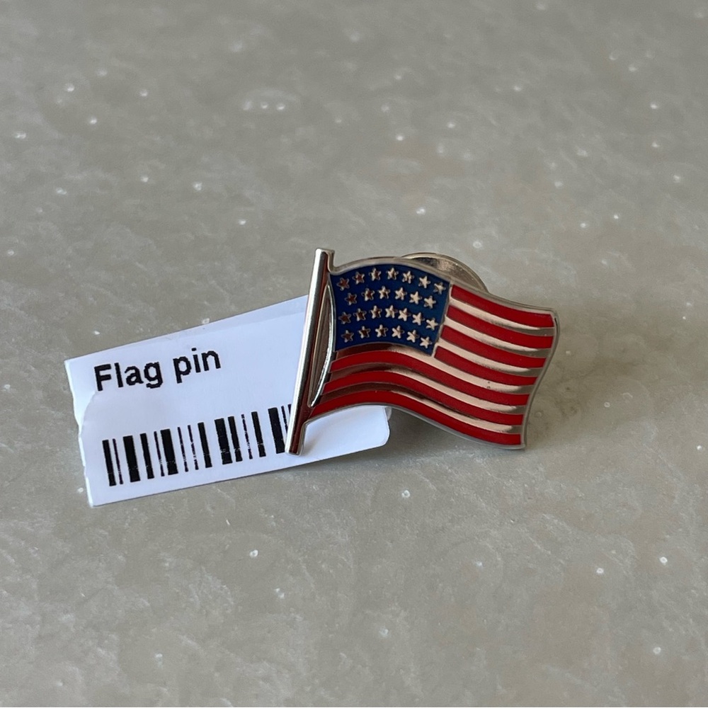 Sterling silver 925 Enameled Flag Pin